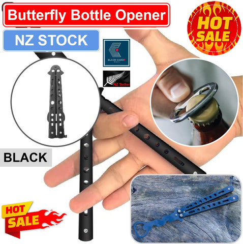 Butterfly Knife Bottle Opener - Black - Referdeal