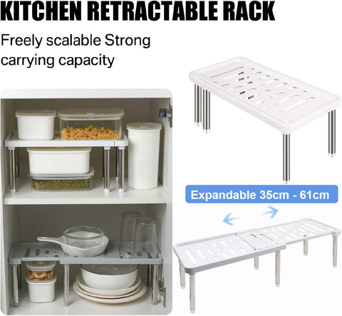 Expandable Kitchen Cabinet Organizer Shelf Free Standing Spice Rack