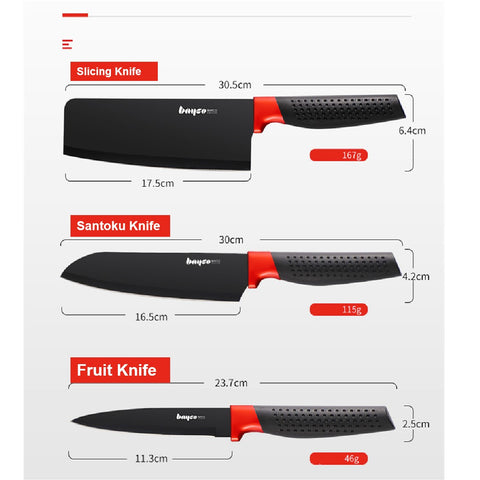 Kitchen Knife Chef Knife 7inch Santoku 3 Pcs set