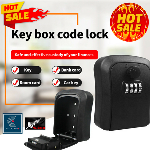 Key Lock Box Wall Mounted 4 Digit Combination Lockbox for Outside House Keys