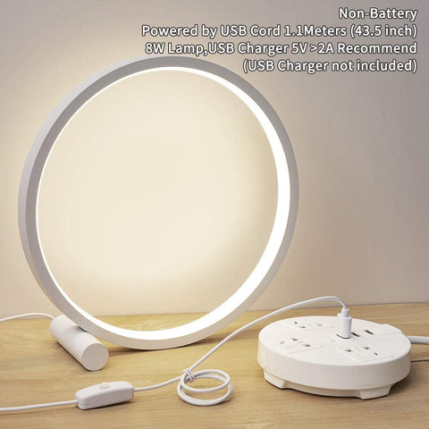 Modern Circle Style Bedside Table Lamp Desk Lamps LED 3000K Warm Light