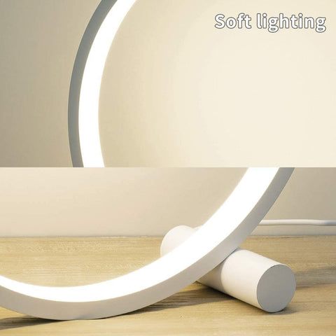 Modern Circle Style Bedside Table Lamp Desk Lamps LED 3000K Warm Light