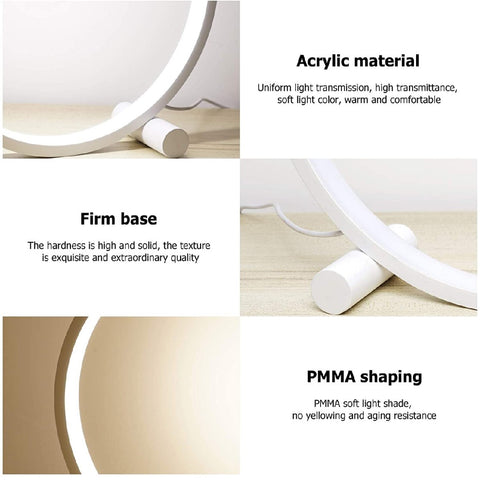Modern Circle Style Bedside Table Lamp Desk Lamps LED 3000K Warm Light