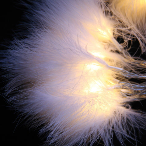 Fluffy Feather Fairy LED String Lights -Pink Feather