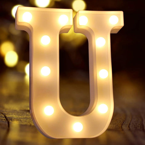LED Marquee Letter Lights Sign Home Party Wedding Decoration Lights Letter -U