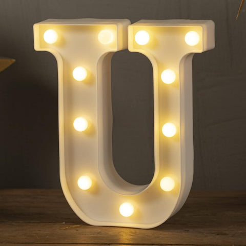 LED Marquee Letter Lights Sign Home Party Wedding Decoration Lights Letter -U