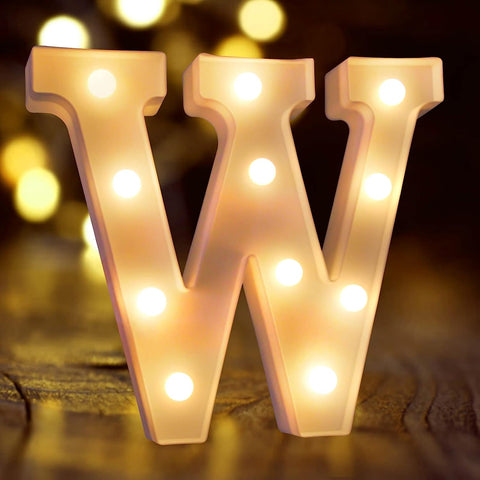 LED Marquee Letter Lights Sign Home Party Wedding Decoration Lights Letter -W