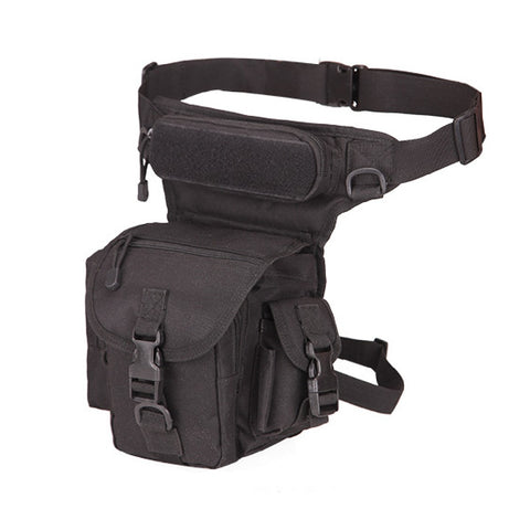 Tactical Hunting Bag Drop Leg Bag Waist Bag Motorcycle Outdoor Bag - Black