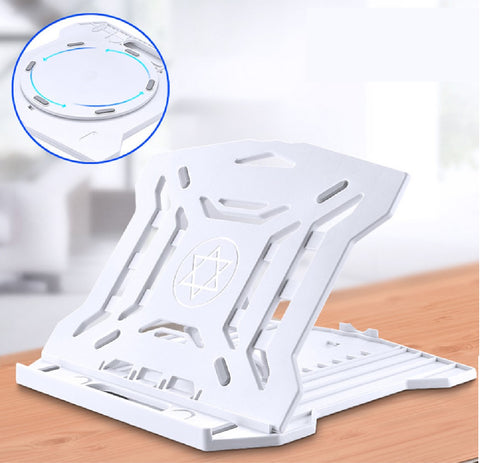 Laptop Stand Laptop Holder Adjustable Heights Rotating - White