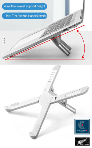 Laptop Stand Laptop Holder Ergonomic Portable adjustable heights- White