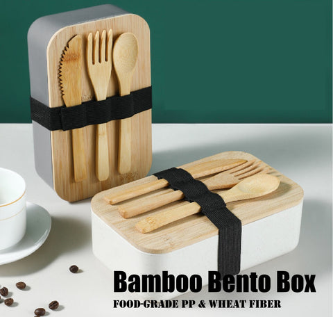 Bamboo Bento Box Japanese Lunch Box Compartment Stackable Container