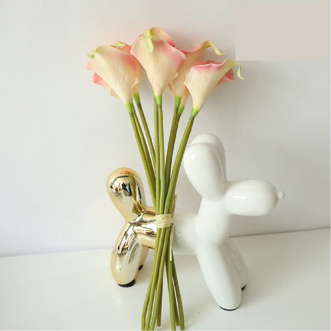 9Pieces Real Touch Calla Lily Artificial Flowers 35.5cm Silk Flowers