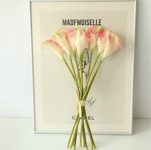 9Pieces Real Touch Calla Lily Artificial Flowers 35.5cm Silk Flowers