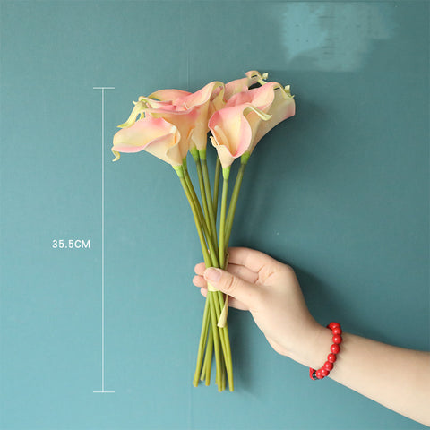 9Pieces Real Touch Calla Lily Artificial Flowers 35.5cm Silk Flowers
