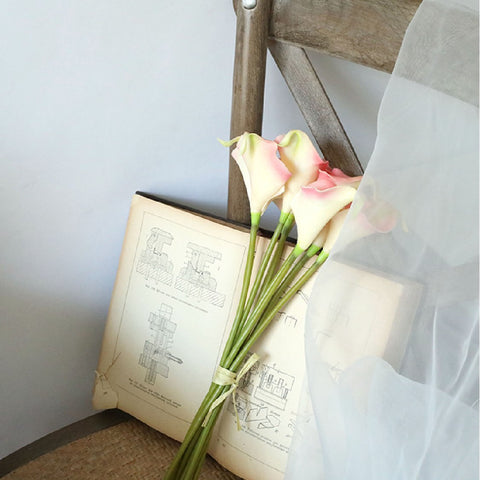 9Pieces Real Touch Calla Lily Artificial Flowers 35.5cm Silk Flowers