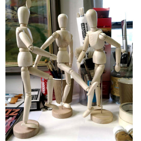 Wood Artist Drawing Manikin Articulated Mannequin with Base and Flexible Body 14 Jointed Doll