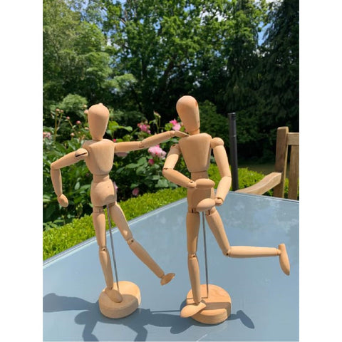 Wood Artist Drawing Manikin Articulated Mannequin with Base and Flexible Body 14 Jointed Doll