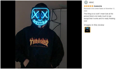 LED Party Glow Mask - Blue