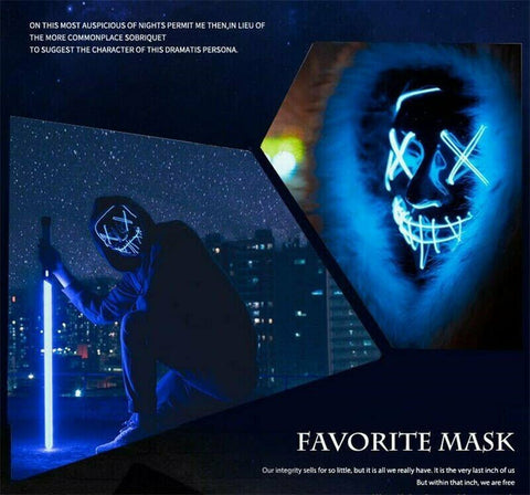 LED Party Glow Mask - Blue