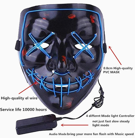 LED Party Glow Mask - Blue