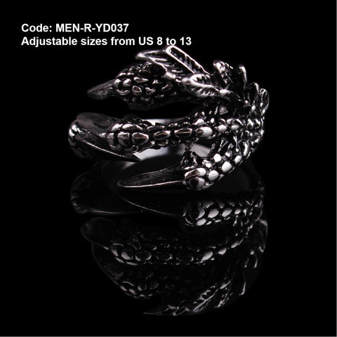 Men's Ring Vintage Dragon Claws Ring Gothic Style Opening Ring Jewellery