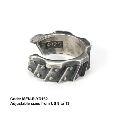 Men's Ring Vintage Locomotive Gear Irregular Shape Opening Ring Jewellery