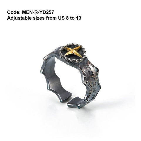 Men's Ring Ancient Roman Rune Ring Golden Cross Ring Jewellery