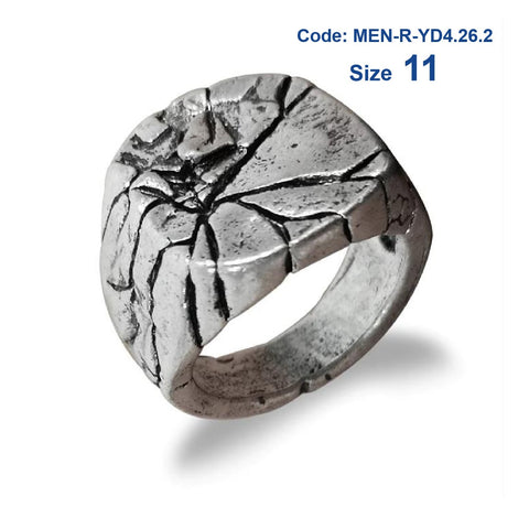 Men's Ring Vintage Alloy Crackle Square Domineering Ring Jewellery Size 11