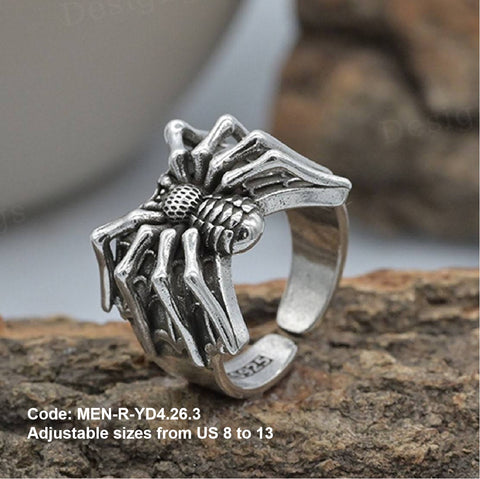 Men's Ring Vintage Steampunk Stereoscopic Spider Ring Fashion Gothic Jewellery
