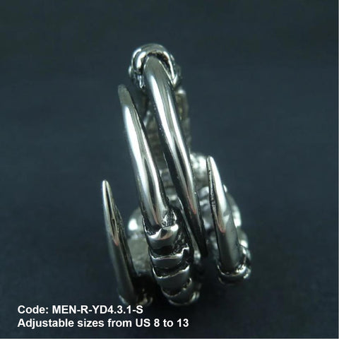 Men's Ring 925 Sterling Silver Eagle Raven Claw Ring Dragon Claw Ring Jewellery