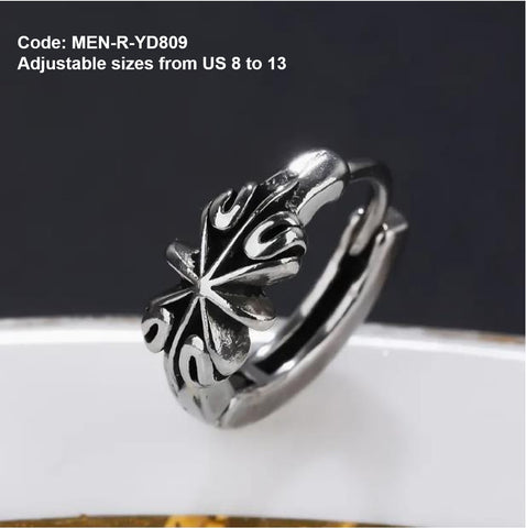 Men's Ring 925 Sterling Silver Antique Style Gothic Iron Cross Ring Jewellery