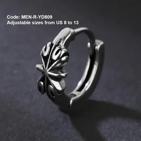 Men's Ring 925 Sterling Silver Antique Style Gothic Iron Cross Ring Jewellery