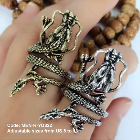 Men's Ring Vintage Dragon Shape Ring Opening Ring Jewellery Adjustable Size