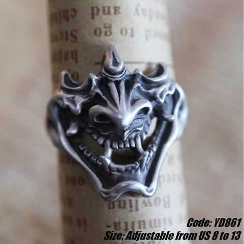 Men's Ring Vintage Demon Samurai Punk Open Ring Jewellery Adjustable