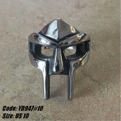 Men's Ring MF Doom Ring Alien Mask Pharaoh Ring Jewellery Size 10