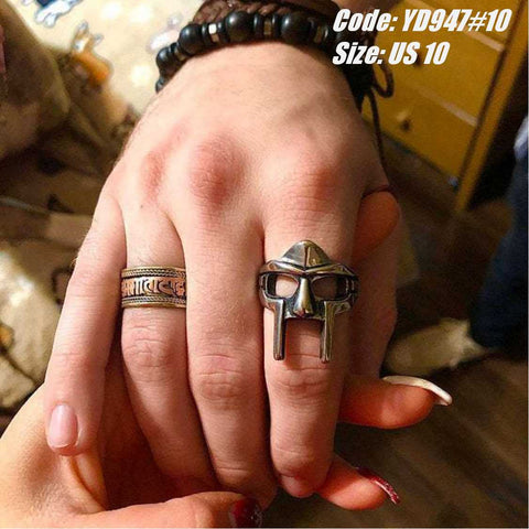Men's Ring MF Doom Ring Alien Mask Pharaoh Ring Jewellery Size 10