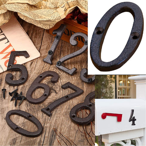 Cast Iron House Number Letter Box Numbers - Number 0