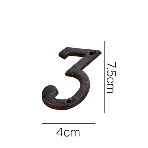 Cast Iron House Number Letter Box Numbers - Number 3