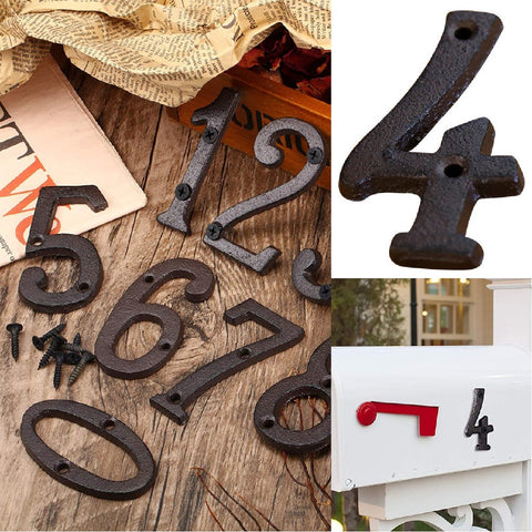 Cast Iron House Number Letter Box Numbers - Number 4