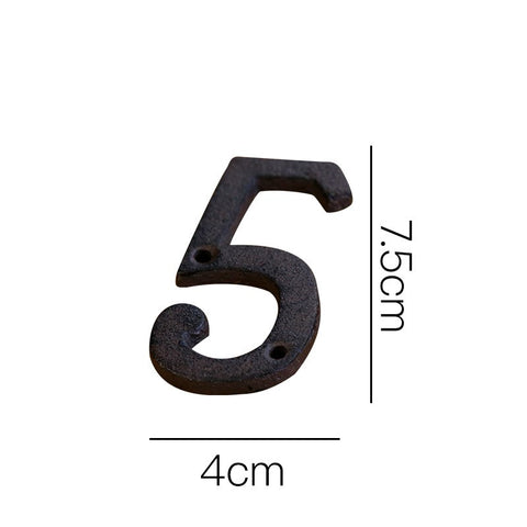 Cast Iron House Number Letter Box Numbers - Number 5