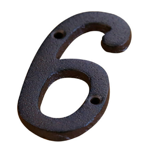 Cast Iron House Number Letter Box Numbers - Number 6