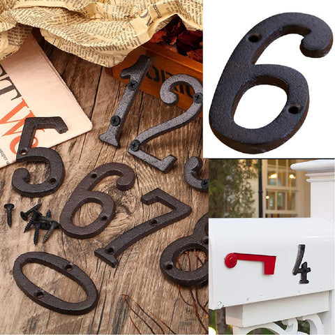 Cast Iron House Number Letter Box Numbers - Number 6