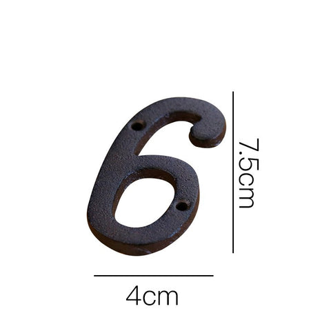 Cast Iron House Number Letter Box Numbers - Number 6