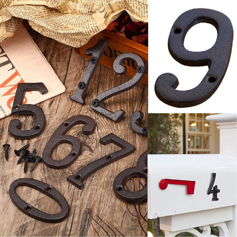 Cast Iron House Number Letter Box Numbers - Number 9