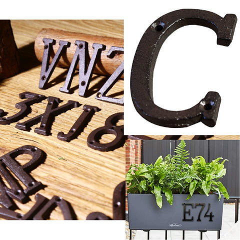 Cast Iron House Number Letter Box Numbers - Letter C