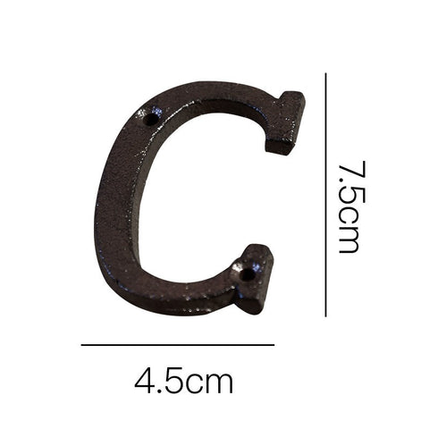 Cast Iron House Number Letter Box Numbers - Letter C