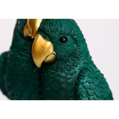 Large Creative Resin Pink Parrot Bird Animals Figure Sculpture