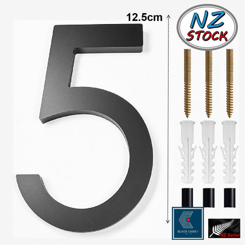 Floating Box Numbers Modern Floating 125mm House Numbers Letter Box Numbers -Number 5 ...