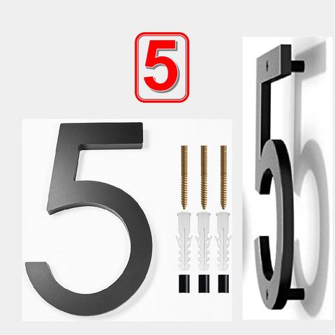 Modern Floating 125mm House Numbers Letter Box Numbers -Number 5