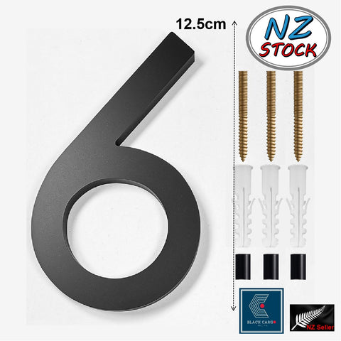 Floating Box Numbers Modern Floating 125mm House Numbers Letter Box Numbers -Number 6 ...